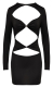 Minikleid langarm m. Front-Ausschnitten & Strass mit aufregended zeigefreudig Stretch-Qualität von COTTELLI PARTY kaufen