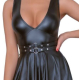 Acheter mini-robe avec jupe évasée et ceinture Mattlook avec décolleté profond en V jupe large et double ceinture