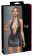 Mini Dress w. Neckholder & Waterfall-Neckline silver deep plunging Neckline w. Rhinestone Clasp backless by COTTELLI buy