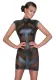 Minikleid m. Stehkragen Mattlook & Netz figurbetonend mit erotisch-transparenten Einblicken vorne von COTTELLI kaufen