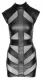 Minikleid m. Stehkragen Mattlook & Netz figurbetonend mit erotisch-transparenten Einblicken vorne Knöpfe im Nacken kaufen