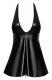 Minikleid Wetlook & Schlangehhaut-Optik m. Nackenträger