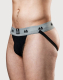 MM Jockstrap schwarz 5cm Bund hochelastischer po-freier Herrenslip mit 5cm breitem grauem Bund von MM kaufen