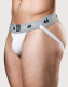 MM Jockstrap weiss 5cm Bund hochelastischer po-freier Herrenslip mit 5cm breitem grauem Bund von MM kaufen