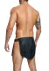 MOB Herrenrock Dngeon Roman Skirt schwarz Kunstleder m. Dreieck-Design & Spitznieten on MOB EROTICWEAR kaufen