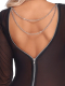 Robe résille manches longues avec fermeture éclair et chaînes dornement longueur au genou élastique et transparent décolleté à larrière acheter à bas prix