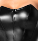 Noir Corsagen-Top m. Reissverschluss Wetlook schwarz glänzend aus 4-Wege Stretchmaterial F334 Mysteria kaufen