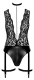 Noir Strapsbody m. Reissverschluss Spitze & Wetlook m. Perlenkette & Halsband F297 Libido von NOIR günstig kaufen