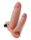 Penis Extender 2.5cm m. Analdildo & Vibration TPE hautfarben