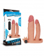 Penis Extender 2.5cm m. Analdildo & Vibration TPE hautfarben