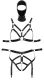Riemen Top & Strapsstring m. Kopfhaube Fetisch-Set m. Armfesseln & Schrittkette verstellbare Träger kaufen