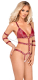 Riemenbody ouvert m. Fesselriemen Mattlook rot Bondage-Look abnehmbare Cups & Schrittkette Hand-Armfesseln kaufen