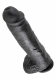 Riesendildo m. Hoden King Cock 11 Inch Balls schwarz