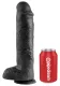 Riesendildo m. Hoden King Cock 11 Inch Balls schwarz