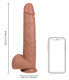 Giant Dildo w. Suction Cup XL Straight 13-Inch light brown 26.7cm x 6.3cm w. Balls durable PVC Material by REALROCK buy