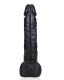 Giant Dildo w. Suction Cup XL Straight 14-Inch black 29cm x 6.3cm with Balls & Veins durable PVC Material buy cheap