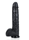 Giant Dildo w. Suction Cup XL Straight 14-Inch black 29cm x 6.3cm with Balls & Veins PVC by REALROCK buy cheap