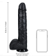 Giant Dildo w. Suction Cup XL Straight 14-Inch black 29cm x 6.3cm w. Balls PVC by REALROCK buy cheap