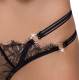 Riostring ouvert avec anneaux strass dentelle eyelash & stretch