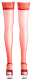 Stay-Up Stockings w. Lace Top 7cm red