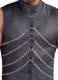 Shirt sleeveless w. Chains & Collar Mattlook up to 3XL elastic w. O-Rings & detachable Carabiner-Chains by NEK buy
