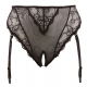 Slip ouvert avec jarretelles filet & dentelle grandes tailles