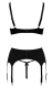 Soft-Bra Garter Belt & crotchless Thong w. Lace with Zippers & 6 adjustable Suspenders by COTTELLI LINGERIE buy cheap