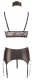 Soutien-gorge souple & porte-jarretelles ouvert avec collier & menottes