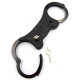 Steel Handcuffs Rigid Double Lock black w. wide Mid-Section & Safety Mechanism avoids Over-Tightening by MISTER B buy