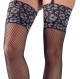 Straps-Strümpfe Netz m. Naht & Spitzenabschluss 12cm S/M