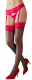 Bas jarretière noir avec dentelle rouge