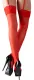Straps-Strümpfe m. Spitzenabschluss 7cm rot