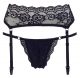porte-jarretelles & string tanga dentelle florale noir