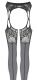 Suspender Tights fine Mesh w. floral Pattern Lace-Look
