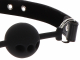 Taboom Ballknebel gelocht Silikon m. Kunstlederband schwarz