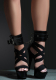 Taboom Ankle Cuffs w. Chain black PU-Leather