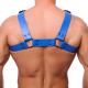 The-RED Bulldog Harness Leder blau S-M 2mm starke 4cm breite Riemen gerade geschnitten schwarzes Metall kaufen