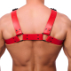 The-RED Bulldog Harness Leder rot S-M 2mm starke 4cm breite Lederriemen vorne & hinten gerade kaufen