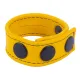 The-RED Cockring m. Druckverschluss Cocky Leder gelb bis 60mm Durchmesser einstellbar schwarze Druckknöpfe kaufen