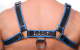 The-RED Premium Harness Leder schwarz-blau L-XL 4 Schnallen 3.5cm breite Rindsleder-Riemen kaufen