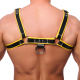 The-RED Premium Harness Leather black-yellow S-M with 4 Buckles strong 3.5cm wide Cowhide Straps buy cheap
