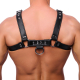 The-RED Premium Harness Leder schwarz L-XL m. silberfarbenen 4 Schnallen 3.5cm breite Rindsleder-Riemen kaufen