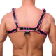 The-RED Premium Harness cuir noir-rose L-XL avec 4 boucles 3.5cm de large sangles en cuir de boeuf acheter à bas prix