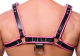 The-RED Premium Harness cuir noir-rose L-XL avec 4 boucles 3.5cm de large sangles en cuir acheter à bas prix
