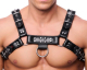The-RED Premium Harness Leder schwarz S-M mit silberfarbener Metallhardware 4 Schnallen 3.5cm breite Riemen kaufen