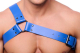 The-RED Schulter-Harness Leder blau L-XL einseitiger 2mm starker Brustharness römischer Stil mit Schnalle kaufen