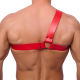 The-RED Schulter-Harness Leder rot L-XL einseitiger 2mm starker Brustharness mit Schnalle einstellbar kaufen
