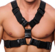 The-RED X-Harness Leather black L-XL with black Metal Hardware 2mm strong & 4cm wide Cowhide w. Underbust Strap buy