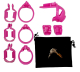 The-Vice Mach-2 Peniskäfig Micro pink Keuschheitskäfig 3 Cockringe & Auszieh-Schutzabdeckung internes Schloss kaufen