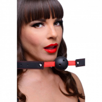 ABS Ball Gag w. Holes & PU-Leather Strap Subdue Me